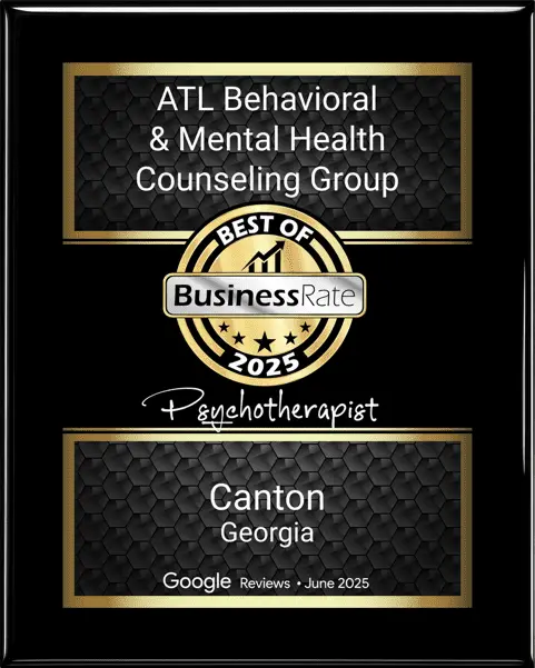 ATL Behavioral Best of BusinessRate 2025 Canton award plaque